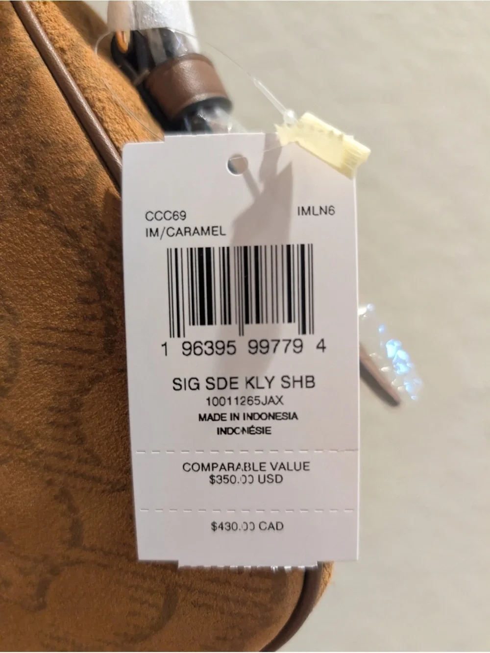 Coach Kailey Tan Signature Canvas Crossbody Bag with Gold Logo